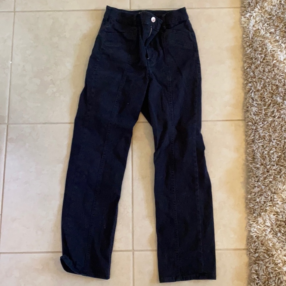 Express straight leg super high rise black pant